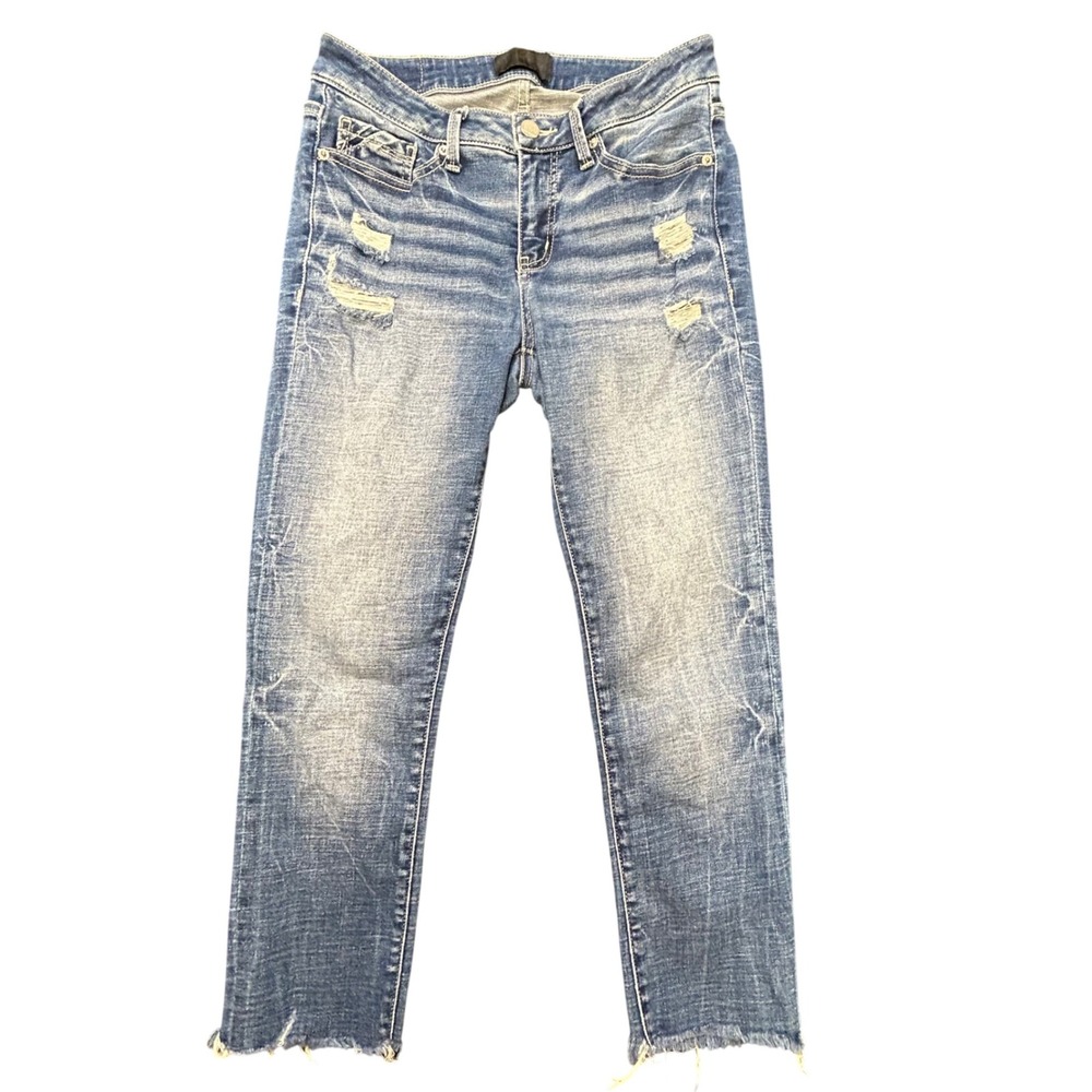 Buckle‎ Black Fit No. 53 Ankle Skinny Distressed Jeans Medium Wash 25
